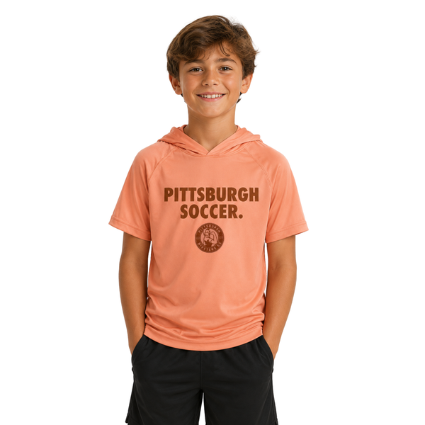 Riveters Youth Hooded S/S Peach Tee