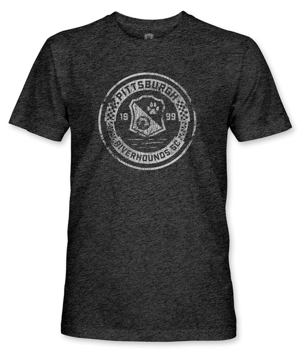 Pittsburgh Riverhounds White Mono Logo Vintage Triblend T-Shirt - Black