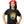 A person wearing a black T-shirt with 'Pittsburgh Riveters' logo and a red bandana tied around the head.