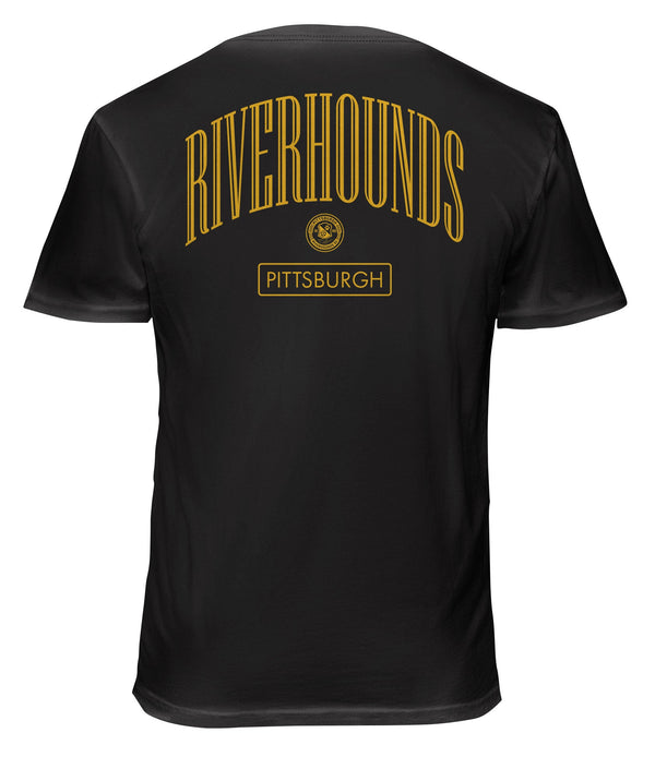 Pittsburgh Riverhounds SC Wordmark Soft Wash Cotton T-Shirt Black