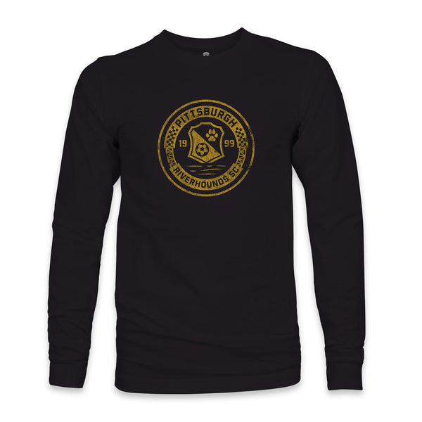Pittsburgh Riverhounds Mono Badge Cotton Long Sleeve T-Shirt - Black