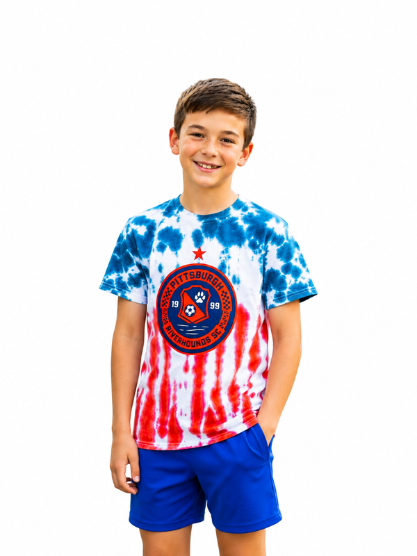 Red White Blue Tie-Dye Youth T-shirt