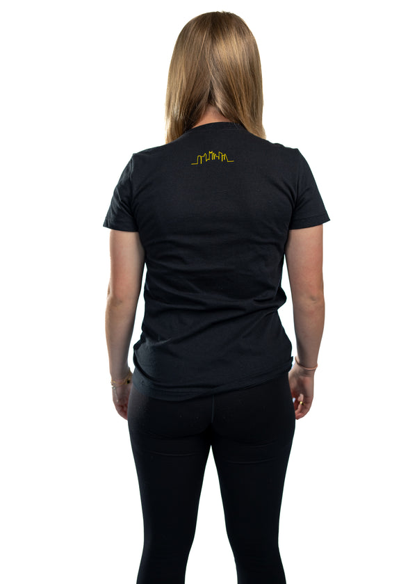 Essentials Womens T-shirt Blk w/ Gold Badge