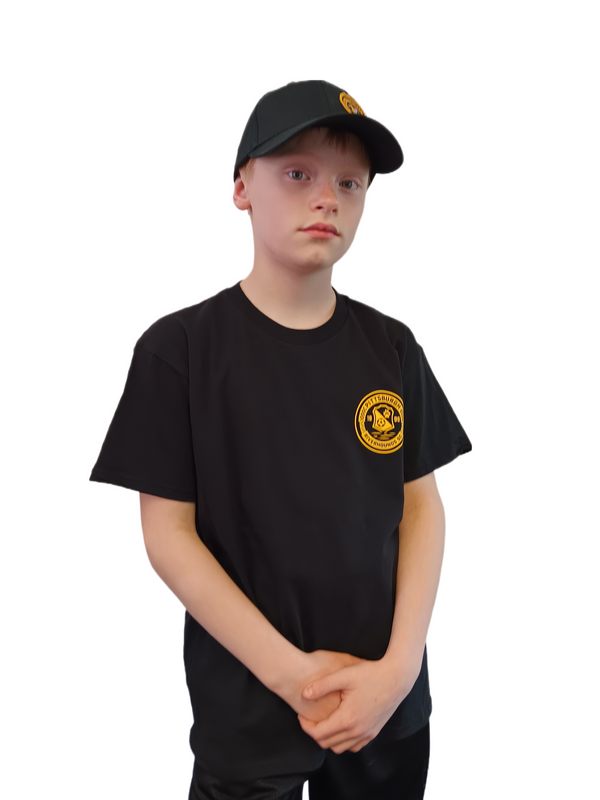 Essentials Youth T-shirt Blk w/ Gold Badge