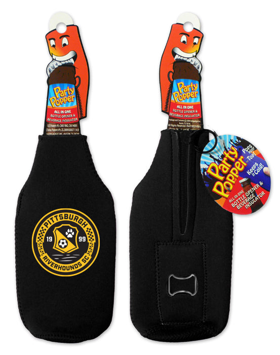 Bottle Koozie with Opener Party Popper